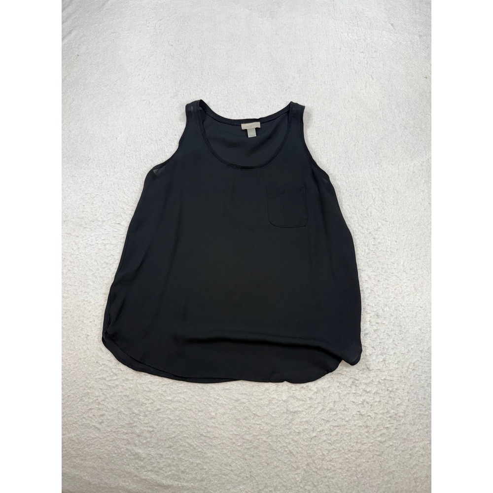 Loft Outlet Womens Large Black Sleeveless Scoop Neck Pocket Tank Top Shell